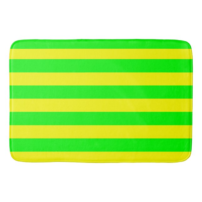 Gula citrongula och limegröna ränder badrumsmatta (Framsidan)