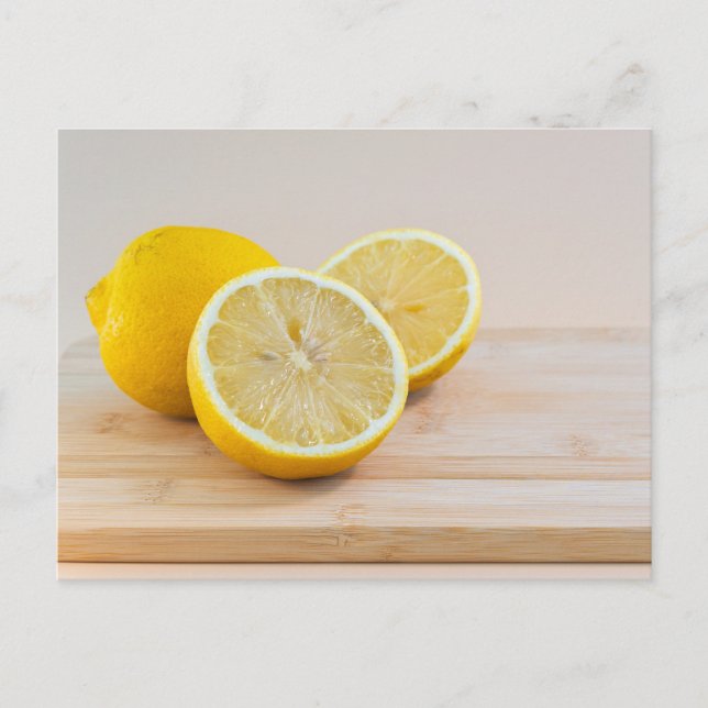 Gula citronskivor matfotografering stilleben vykort (Framsida)