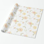 Gula Citronvattenfärg Blommor Bröllopsdusch Presentpapper<br><div class="desc">Gula Citronvattenfärg Blommor bröllopsdusch</div>