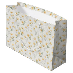 Gula Cottagecore Vilda Blommor Botaniskt Tryck