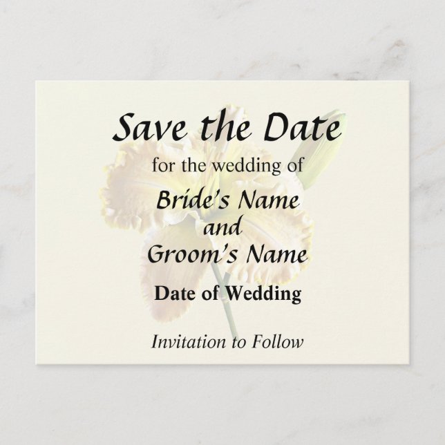 Gula Daglilje Bröllopsartiklar Meddelande Vykort (Framsida)