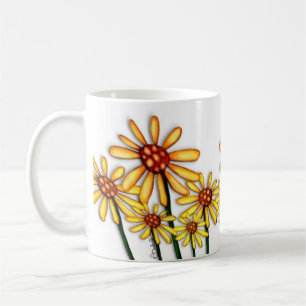 Gula daisy kaffemugg