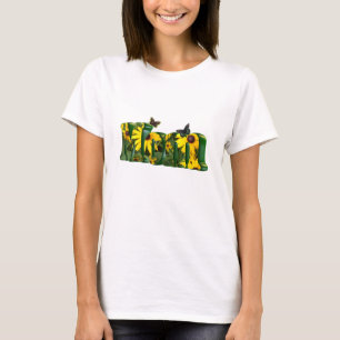 Gula daisy och fjärilsmammaT-tröja T Shirt