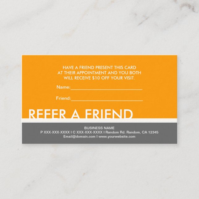 Gula enkla orangegrått ser kort för en vän (Framsida)