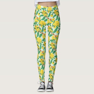Gula eukalyptusträd blommor leggings