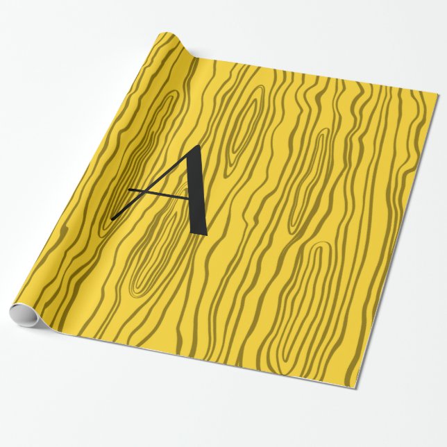 Gula fauxbois för Monogram Presentpapper (Utrullad)