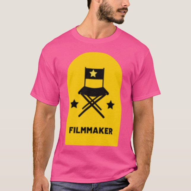 Gula filmregissörsstolar vänner t shirt (Framsida)
