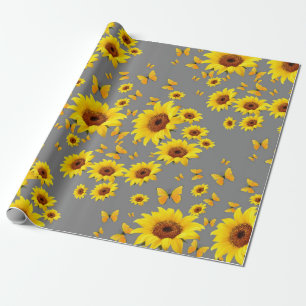 GULA FJÄRILSKÄRLEKSOLROSOR PRESENTPAPPER
