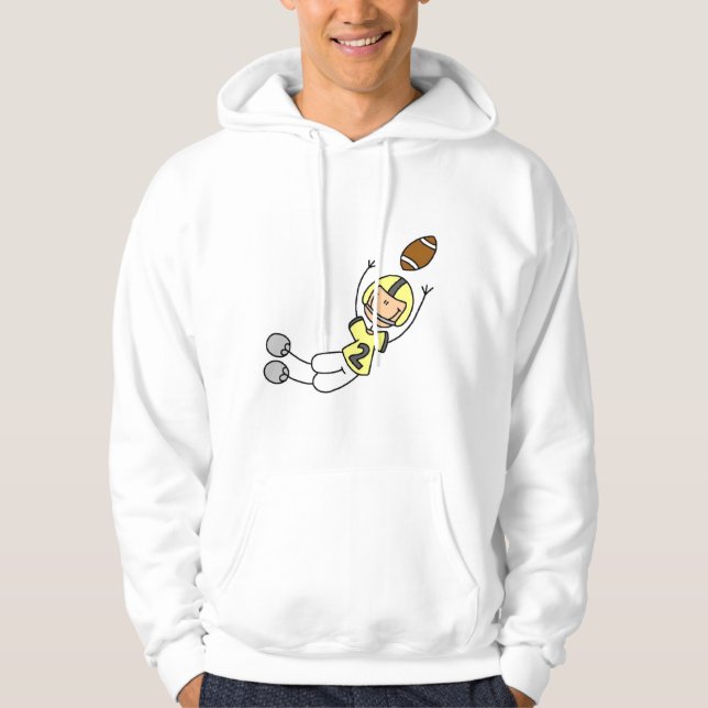 Gula fotbollsspelareTshirts och gåvor Tröja Med Luva (Framsida)