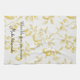 Gula frukter citroner gör lemonad kökshandduk