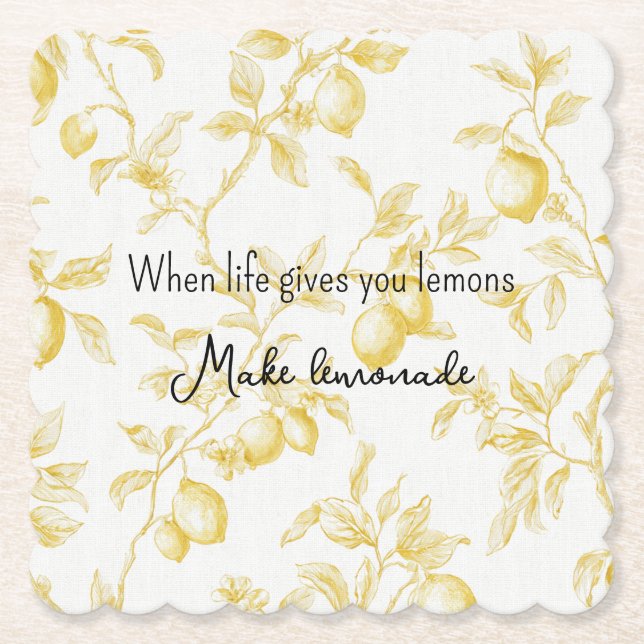 Gula frukter citroner gör lemonad underlägg papper (Framsida)