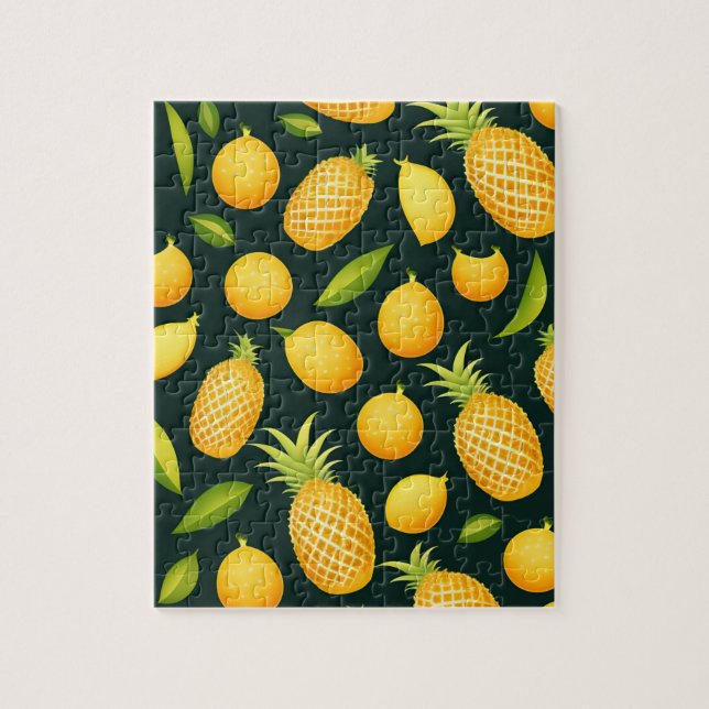 Gula frukter och ananas pussel (Vertikal)