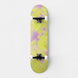 Gula geometriska hallar old school skateboard bräda 21,6 cm