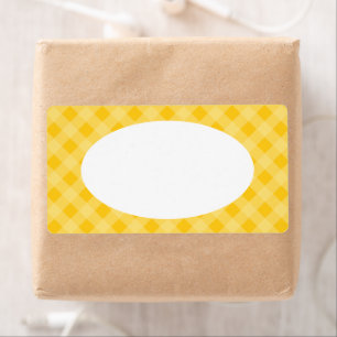 Gula Gingham Etiketter Fraktsedel