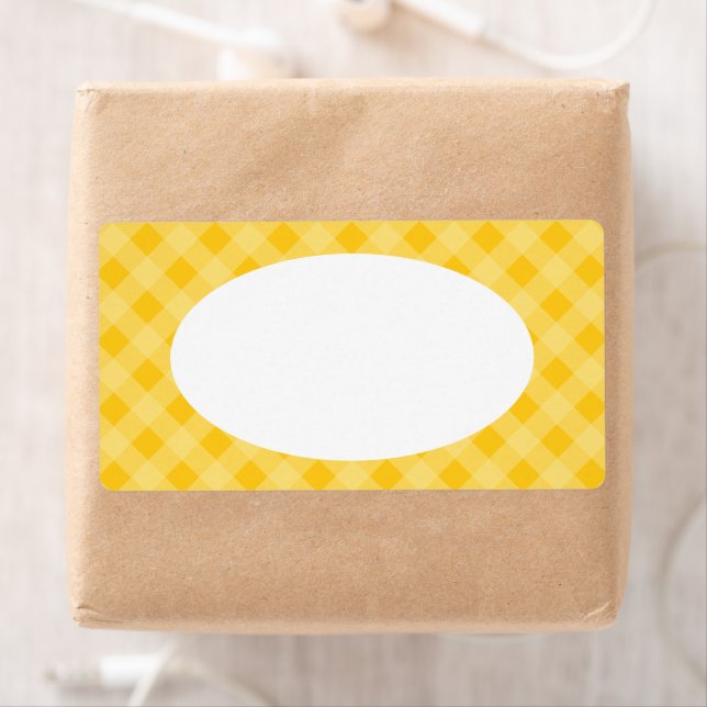 Gula Gingham Etiketter Fraktsedel (Insitu)