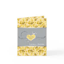 Gula, Grå, Vita Rosor Tackkort