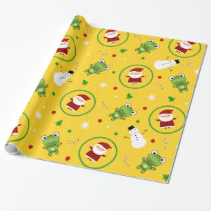 Gula grodajultomtensnögubbear presentpapper