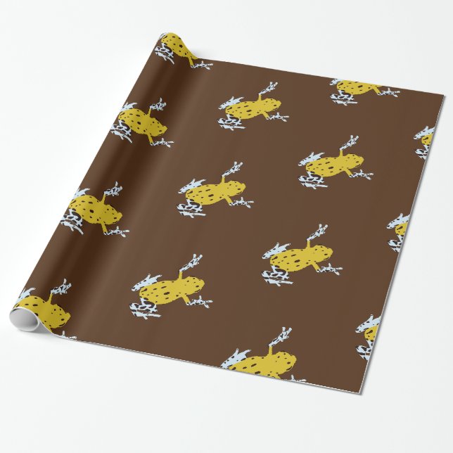 Gula grodor presentpapper (Utrullad)