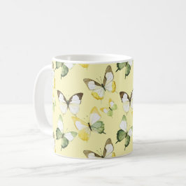 Gula Gröna Fjärilar Kaffemugg