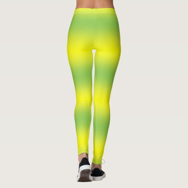 Gula & Gröna Pastellfärgade Leggings Långa (Baksida)