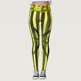 gula guldstjärna randiga leggings kvinnor