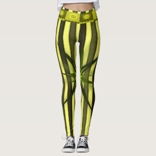 gula guldstjärna randiga leggings kvinnor