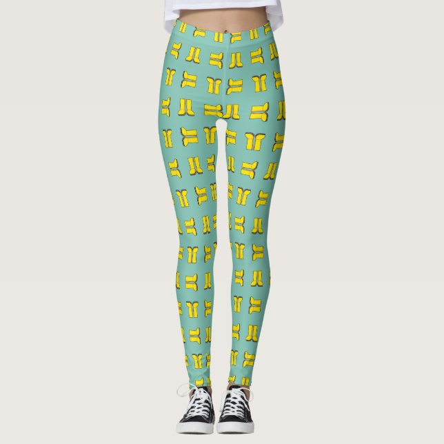 Gula gummistövlar leggings (Framsida)