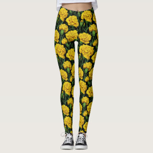 Gula Gym Kransnejlikinspirerade presentuppsättning Leggings