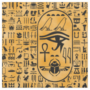 Gula Hieroglyphics Tyg