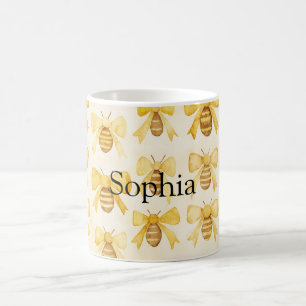 Gula honungsbin jul kaffemugg