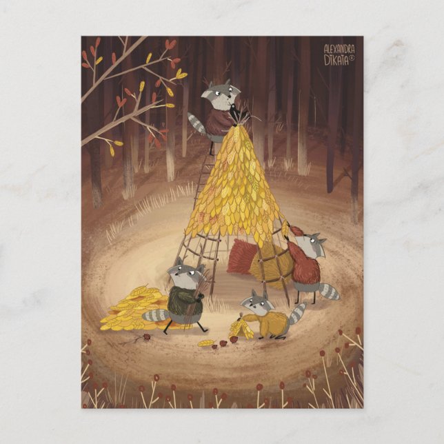 Gula huset av Alexandra Dikaia Vykort (Framsida)