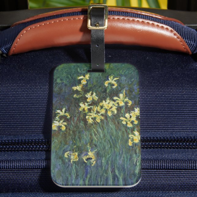 Gula Iris av Claude Monet, Vintage Finkonst Bagagebricka (Framsida Insitu 2)