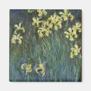 Gula Iris av Claude Monet, Vintage Finkonst Magnet