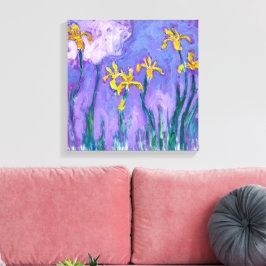 Gula irisar med rosa moln | Claude Monet | Canvastryck