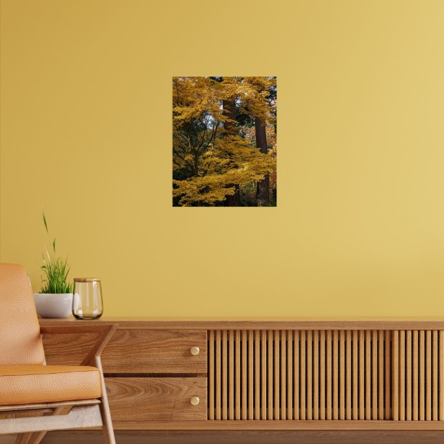 Gula Japanska Lönnblad Botaniska Poster (Vardagsrum 2)