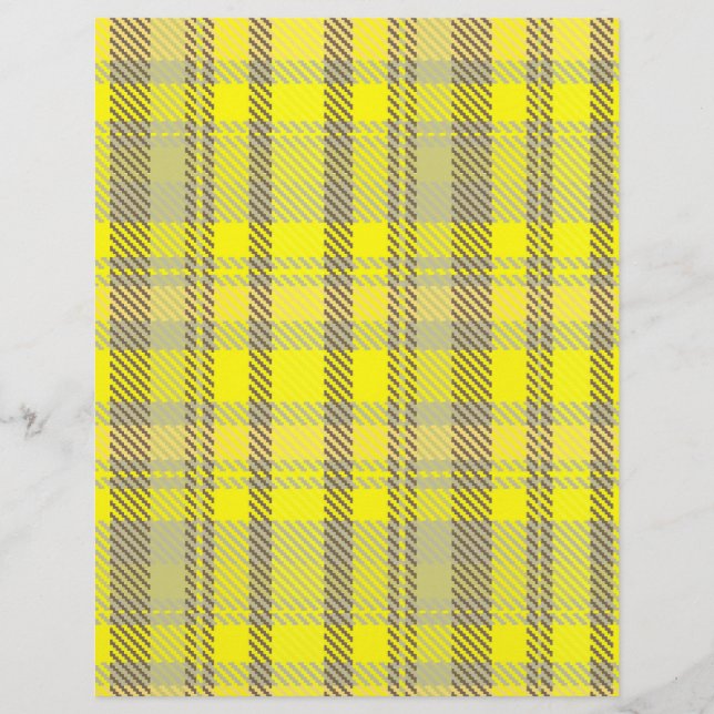 Gula Karomönstrade Papperssidor för Scrapbooking i Reklamblad (Framsidan)
