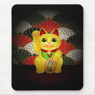 Gula keramiska Maneki Neko Musmatta