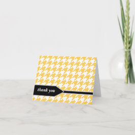 Gula Klassiga Rutmönstrade Tacksamhetskort Tack Kort