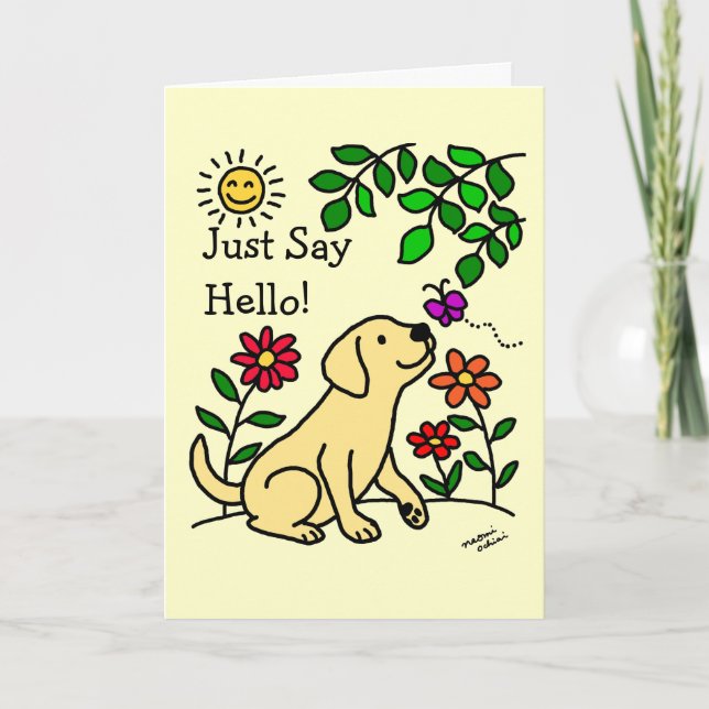 Gula Labrador & grönt Kort (Framsida)