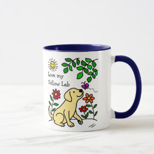 Gula Labrador & grönt Mugg