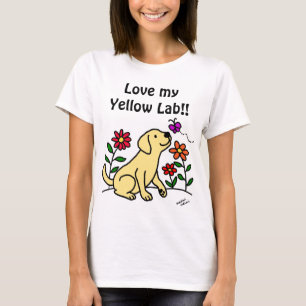 Gula Labrador & grönt T Shirt