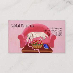 Gula Labrador på den rosa soffan Visitkort