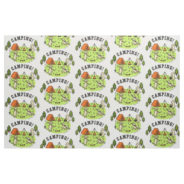 Gula Labradors som campar tyg (Fat Quarter)