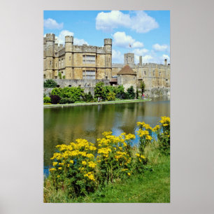 gula Leeds Castle, Kent, England blommor Poster
