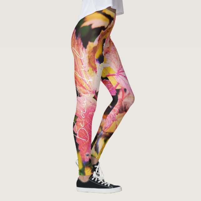 Gula leggings i unik design  (Höger)