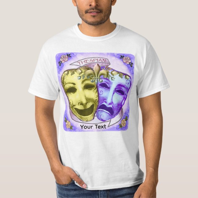 Gula lila skådespelarmasker t shirt (Framsida)