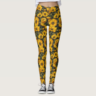 Gula Löpa Anemoner Estetisk Mors Dag Leggings