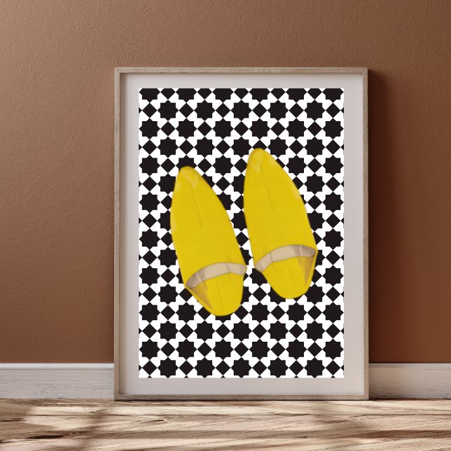 Gula marockanska Babouche-tofflor - Minimalistisk  Poster (Skapare uppladdad)
