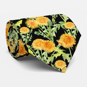 Gula maskrosblommor på svart slips