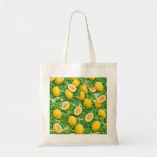Gula Melonskivor Botaniskt Mönster Tygkasse